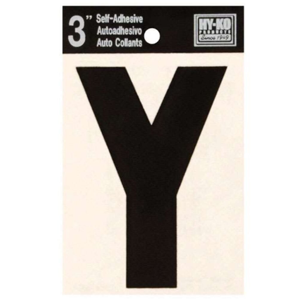 image of Black Vinyl Letter Y Self-Adhesive 