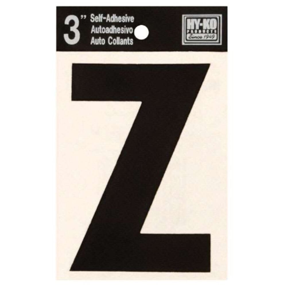 image of Black Vinyl Letter Z Self-Adhesive 