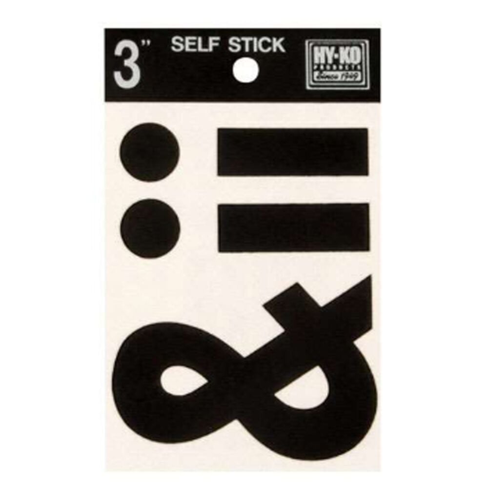 image of Black Vinyl Special Character Symbols Self-Adhesive 1 pc.