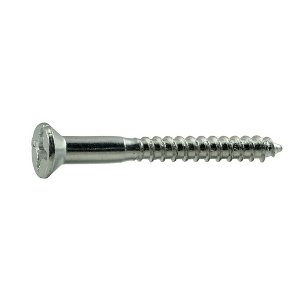 image of 12 x 2 Flat Wood Screws, Zinc