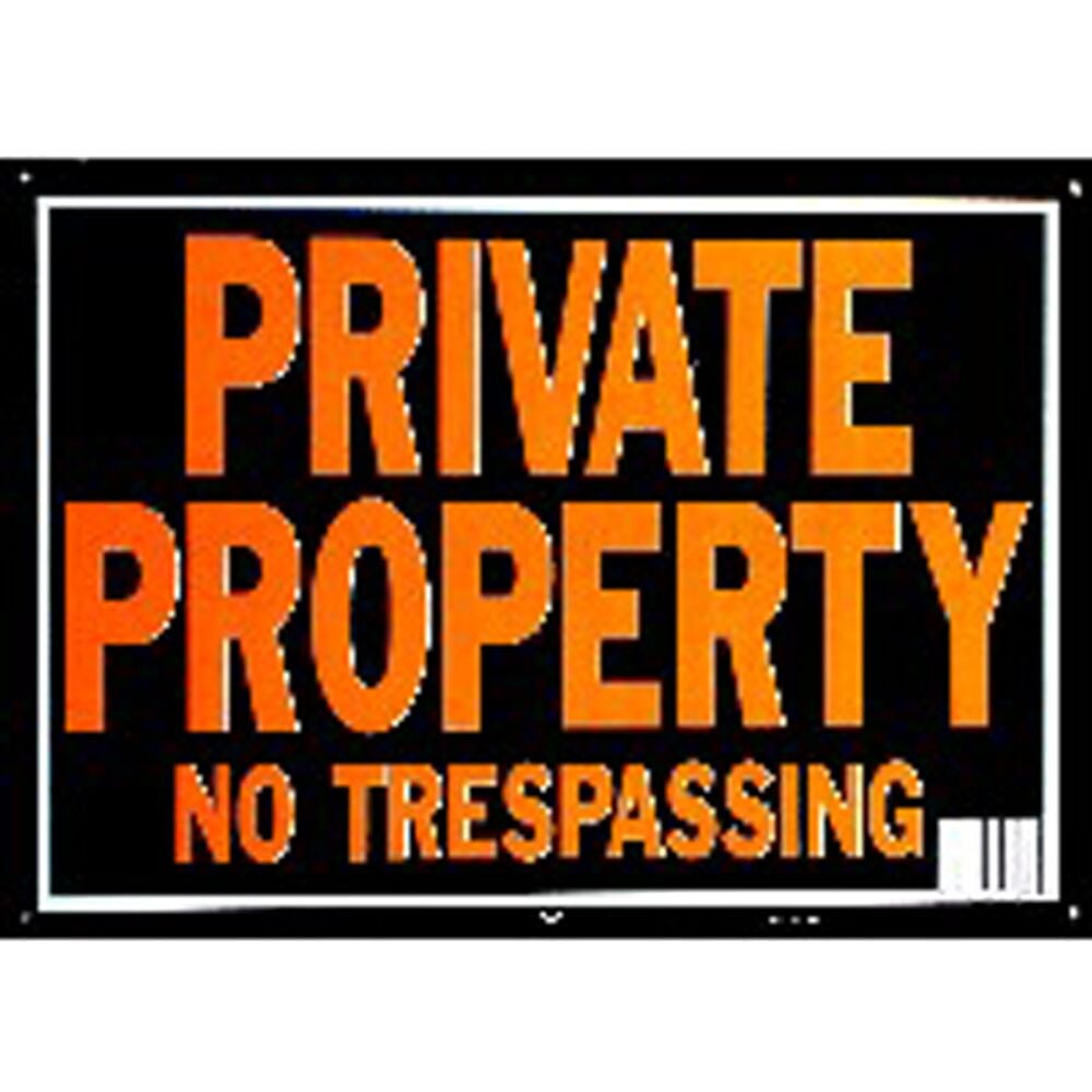 image of Private Property No Trespassing Sign, 10 x 14