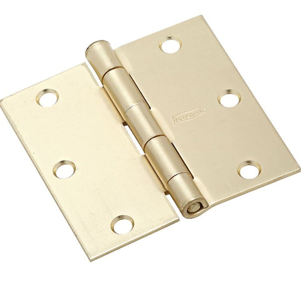image of 3-1/2 in. L Brass-Plated Door Hinge 1 pk