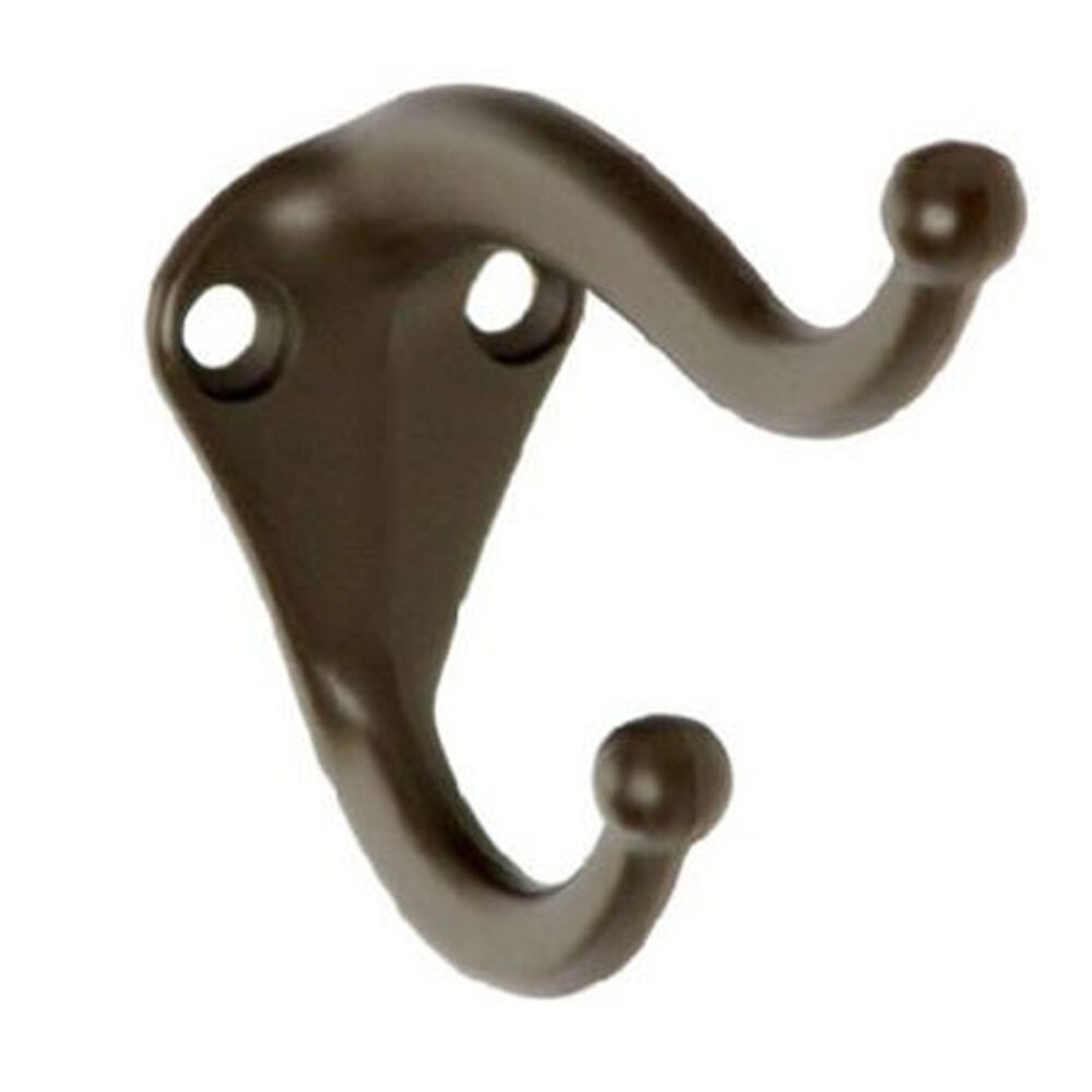 image of Oil-Rubbed Bronze Finish Coat & Hat Hook - 2 Count