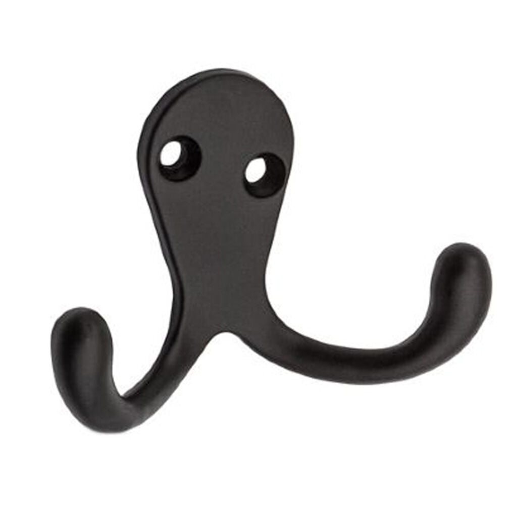 image of Oil-Rubbed Bronze Finish Double Clothes Hook - 2 Pack