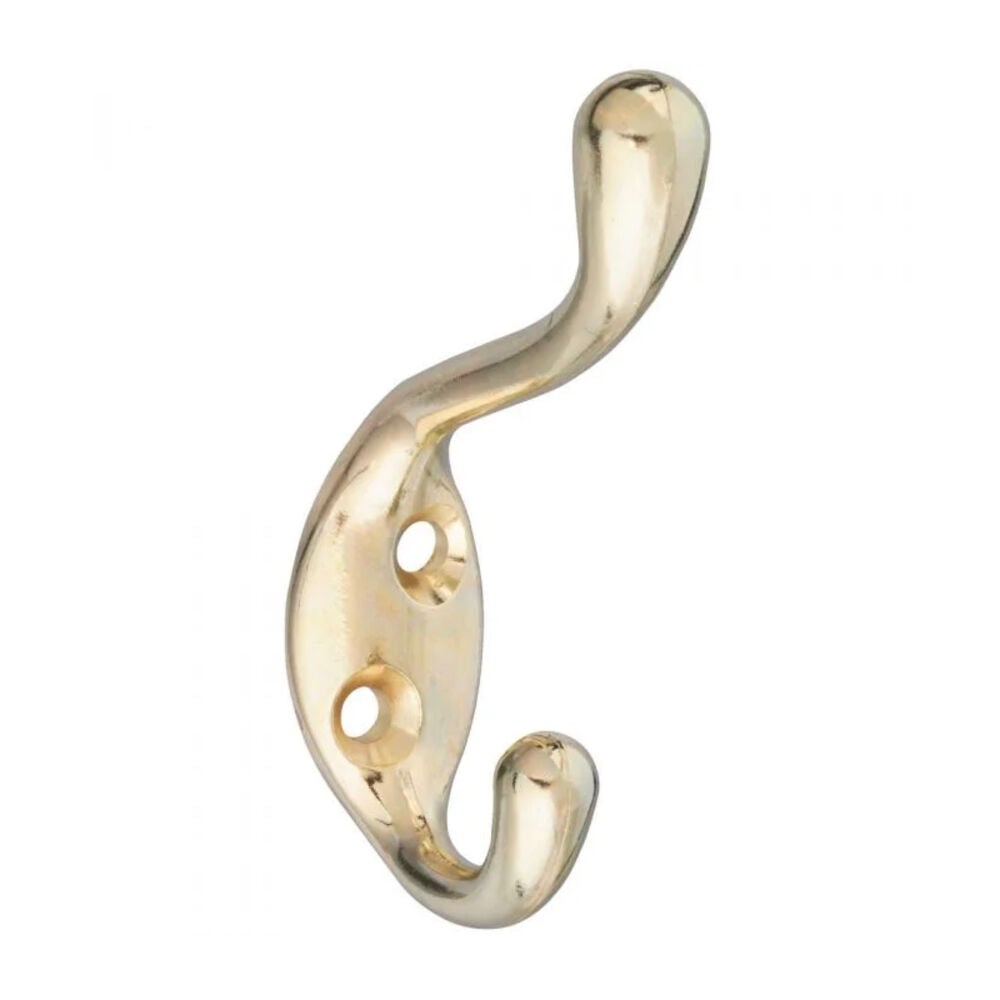 image of 166 Heavy Duty Coat/Hat Hooks in Brass - N248-229