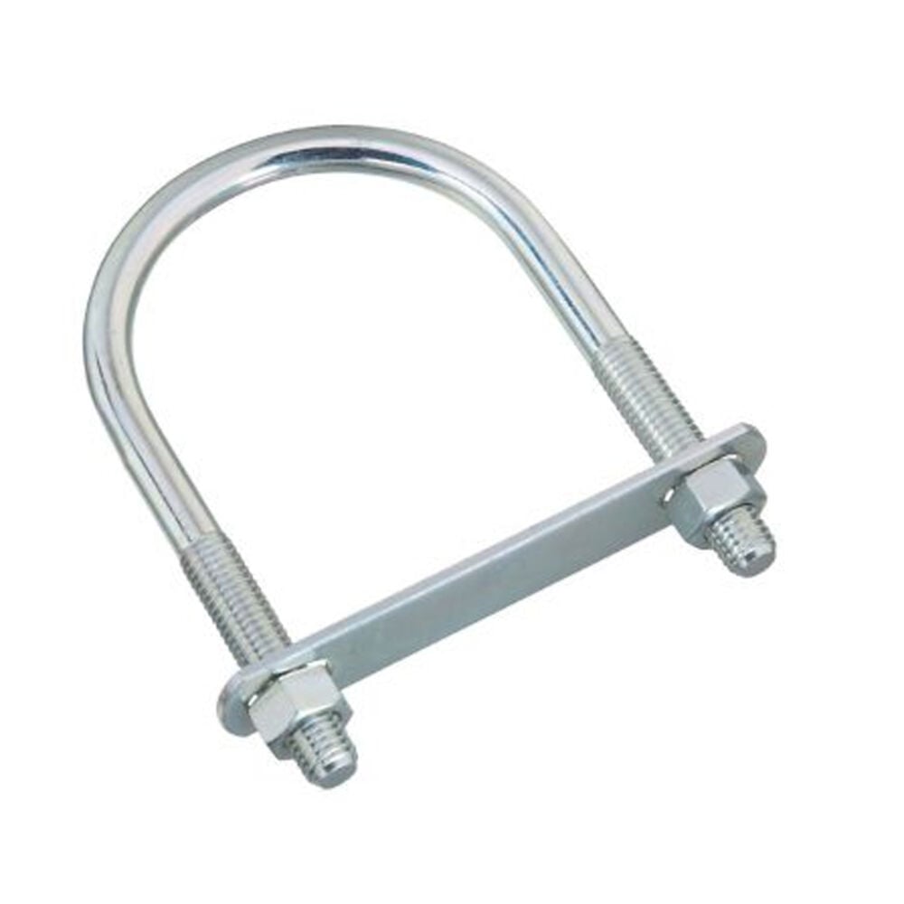image of N347-815 U-Bolt, Plate & Nuts 1/2 By 3-1/2 By 6 Inch Zinc Plated Steel