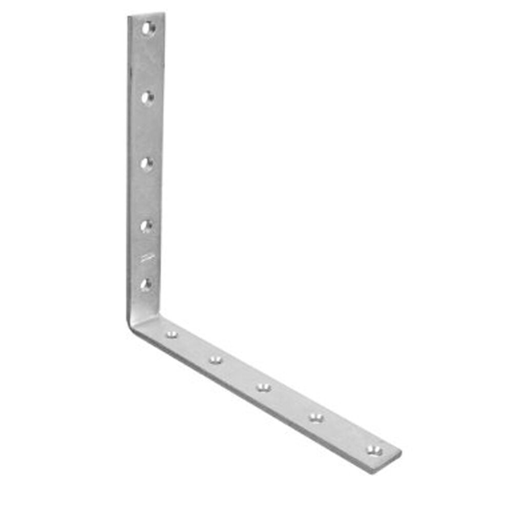 image of N220-186 Corner Brace 10 By 1-1/4 By 0.25 Inch Zinc Plated Steel Bulk