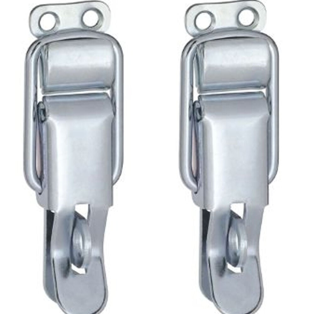 image of N208-587 Lockable Draw Catch 3-3/8 Inch Zinc Plated Steel 2 Pack