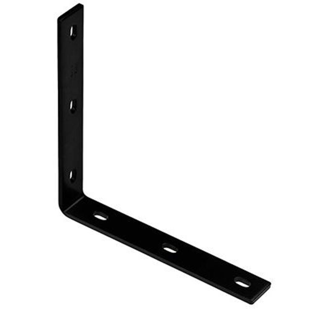 image of N351-468 Corner Brace 10-1/4 By 1-1/2 By 1/4 Inch Black Finish Steel Bulk