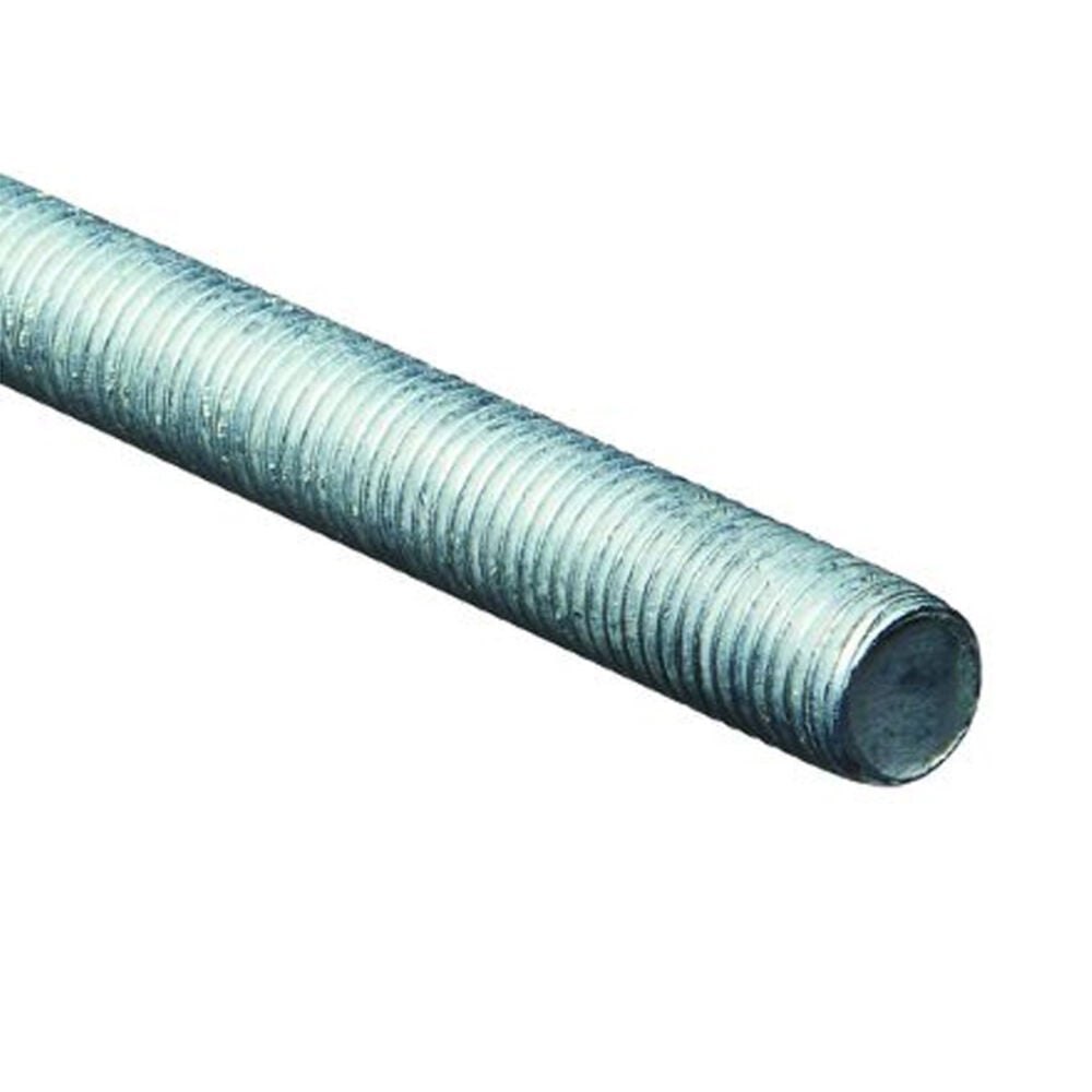 image of N179-564 Threaded Steel Rod 7/8 Inch Zinc Plated 9 TPI By 36 Inch Zinc Plated