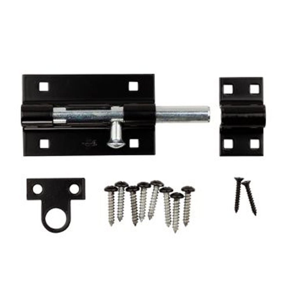 image of N152-121 Extra Heavy Padlockable Barrel Bolt 5 Inch Black