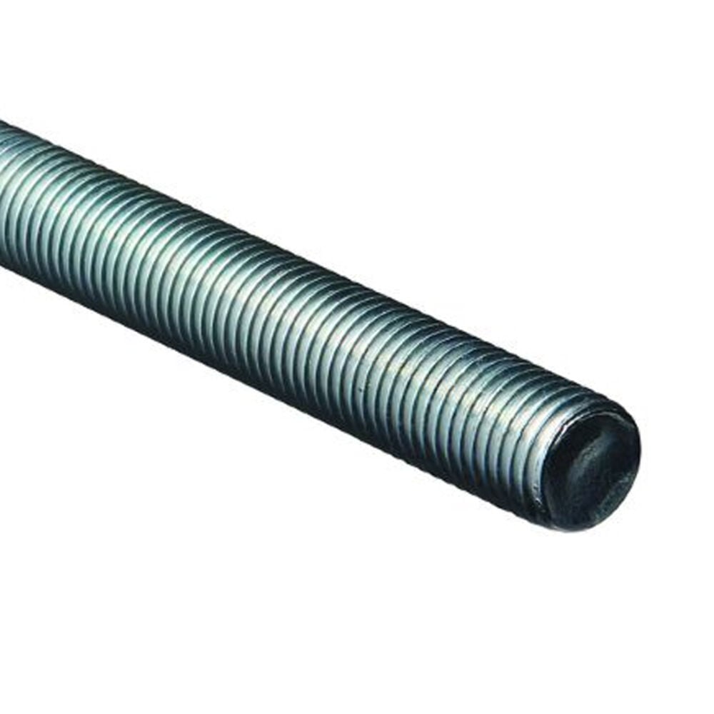 image of N179-572 Threaded Steel Rod 1 Inch Zinc Plated 8 TPI By 36 Inch Zinc Plated