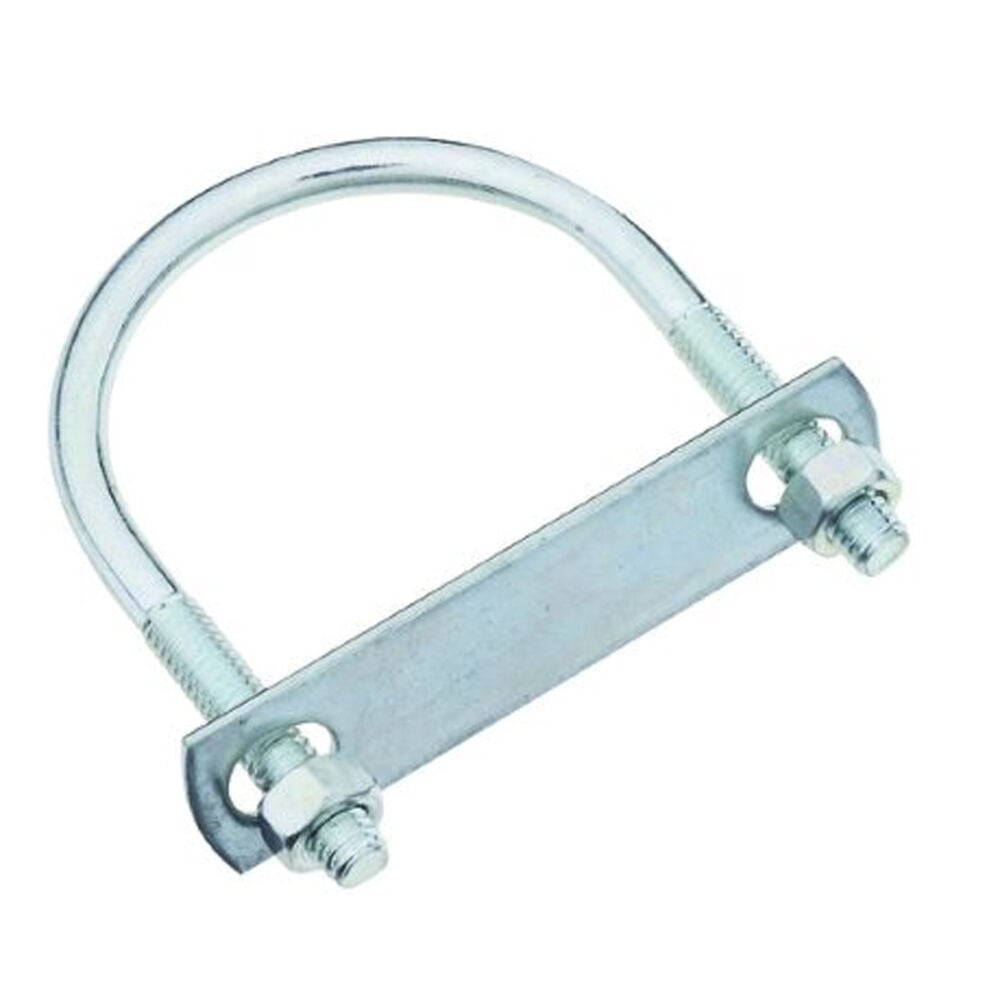 image of N222-182 U-Bolt, Plate & Nuts 5/16 By 2-1/2 By 3-1/2 in Zinc Plated Steel