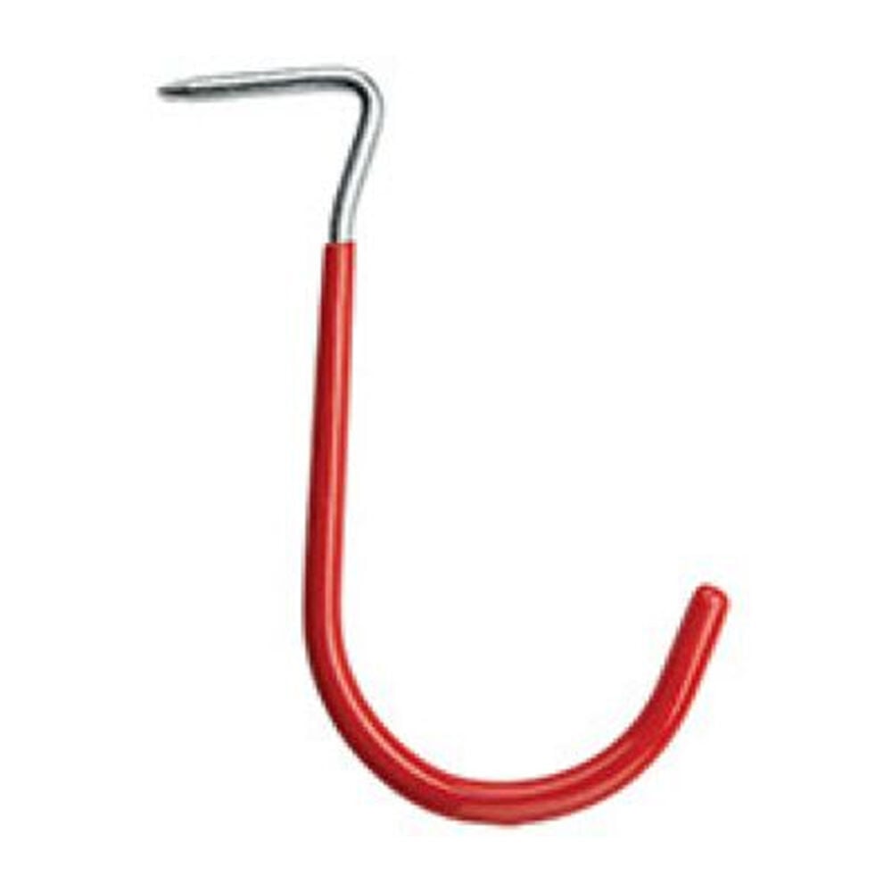 image of N271-019 Hammer In Curved Wall Storage Hooks With Red Vinyl Coating
