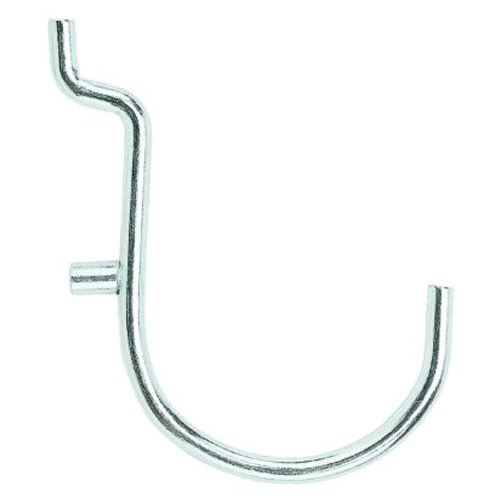 image of N180-028 Curved Multi Fit 1-1/2 Inch Pegboard Hooks Zinc Plated Steel 5 Pack
