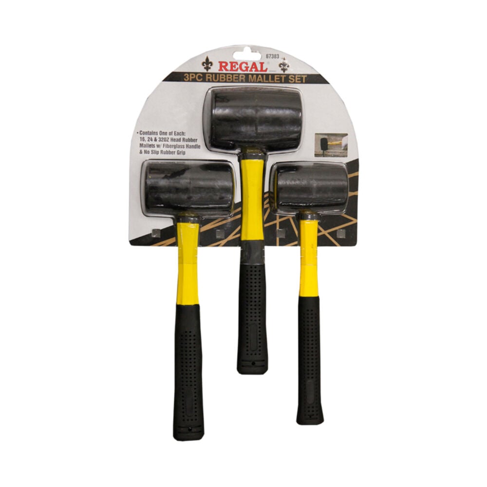 image of 3-Piece Rubber Mallet Set