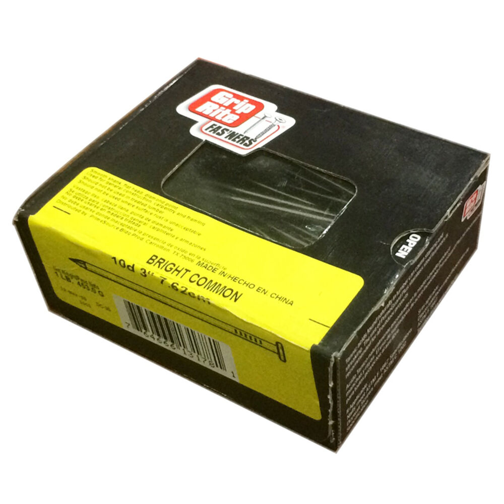 image of 10D 9 Gauge 5/16-Inch Head Bright Common 3-Inch Construction/Framing Nails 66 Pack