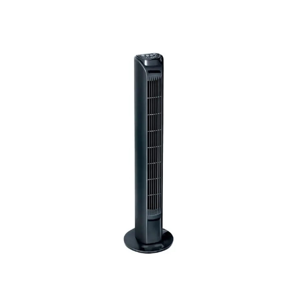 image of Beyond Breeze 31-Inch 3-Speed Oscillating Black Tower Fan with Remote Control