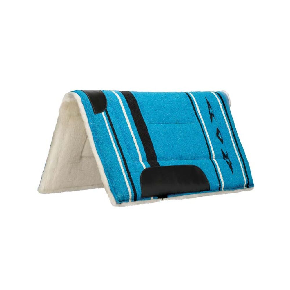 image of Fleece Lined Acrylic Pony Saddle Pad- Blue, 22 in x 22 in