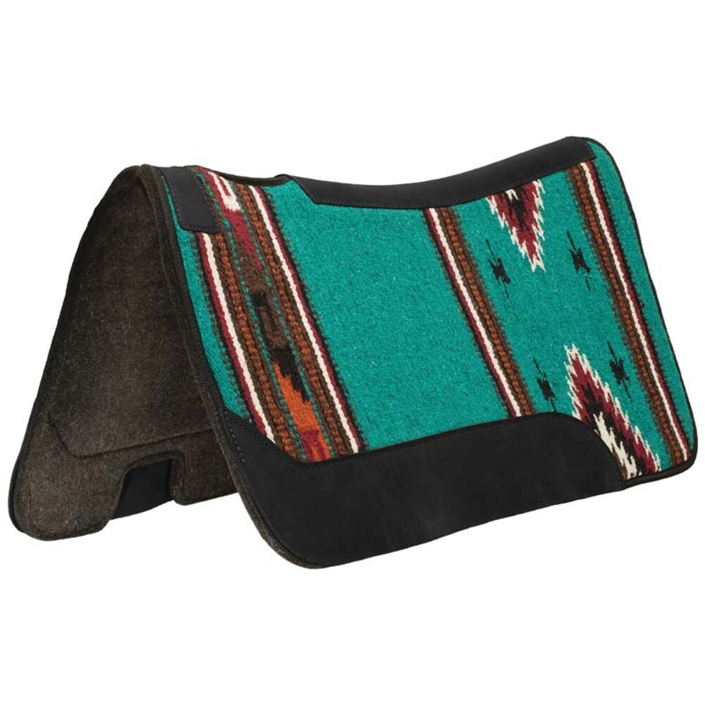 image of Contoured Single Weave Felt Saddle Pad- Turquoise Pattern