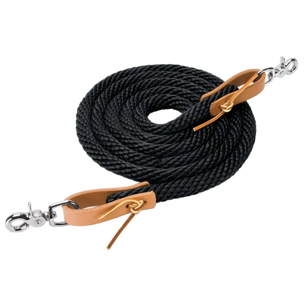 image of Poly Roper Reins with Scissor Snap, 5/8-inch x 8-foot, Black