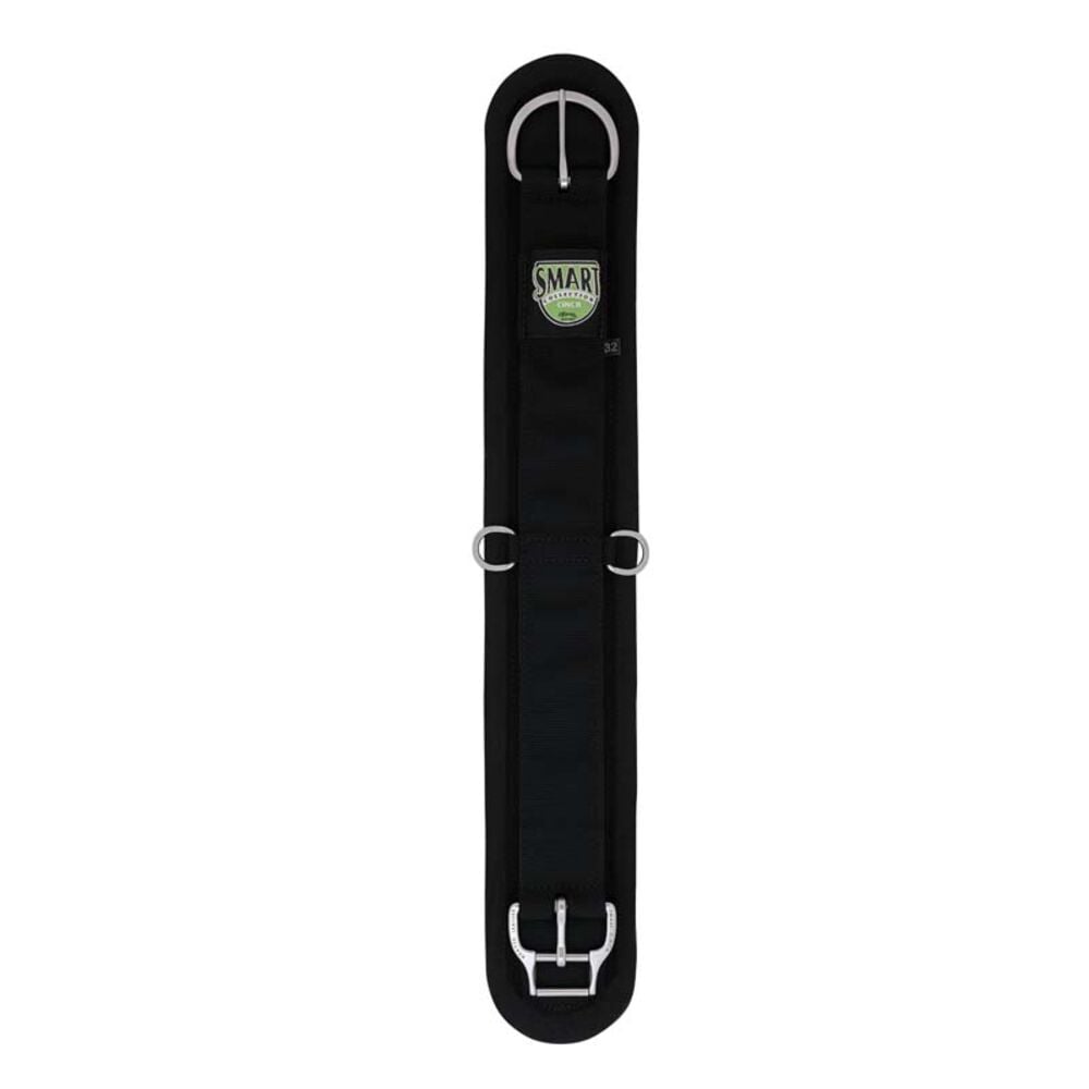 image of Felt Lined Straight Smart Cinch with Roll Snug Cinch Buckle- Black, 28 in