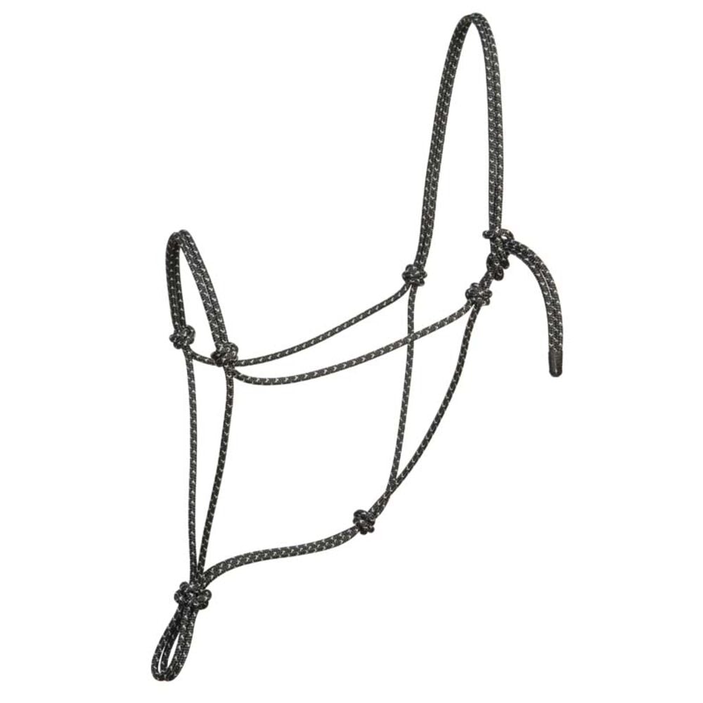 image of Silvertip Big Sky Rope Halter- Black/Silver, Average