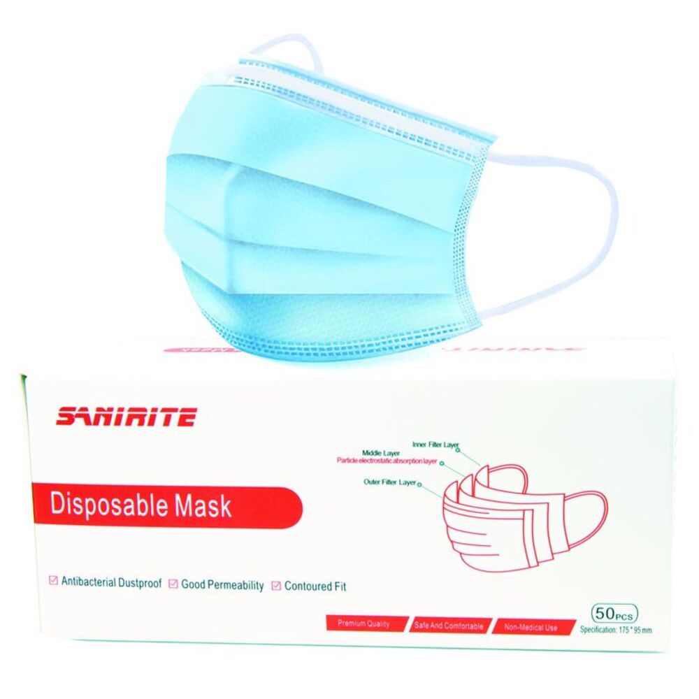 image of Disposable Face Mask, 50 count