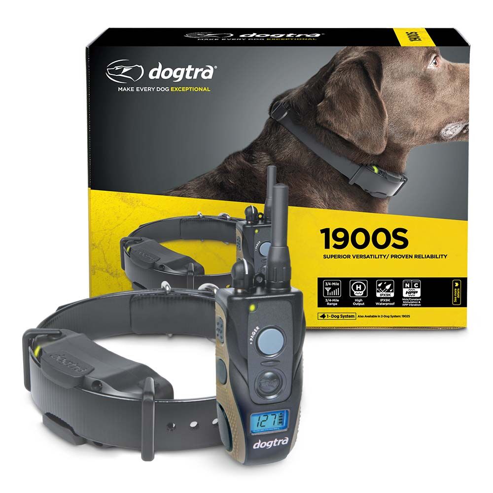 image of 1900S – Ergonomic 3/4-Mile IPX9K Waterproof High-Output Remote Dog Training E-Collar