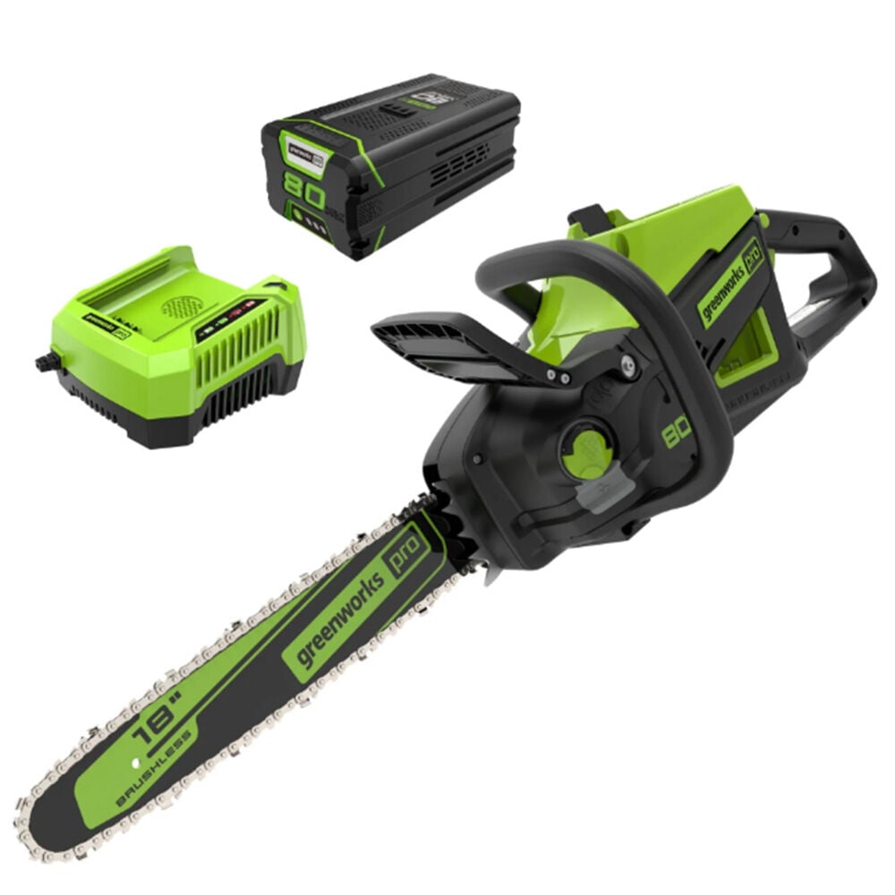 image of 80V 18 in Cordless Battery 2.5kW Chainsaw with 4Ah Battery and Rapid Charger