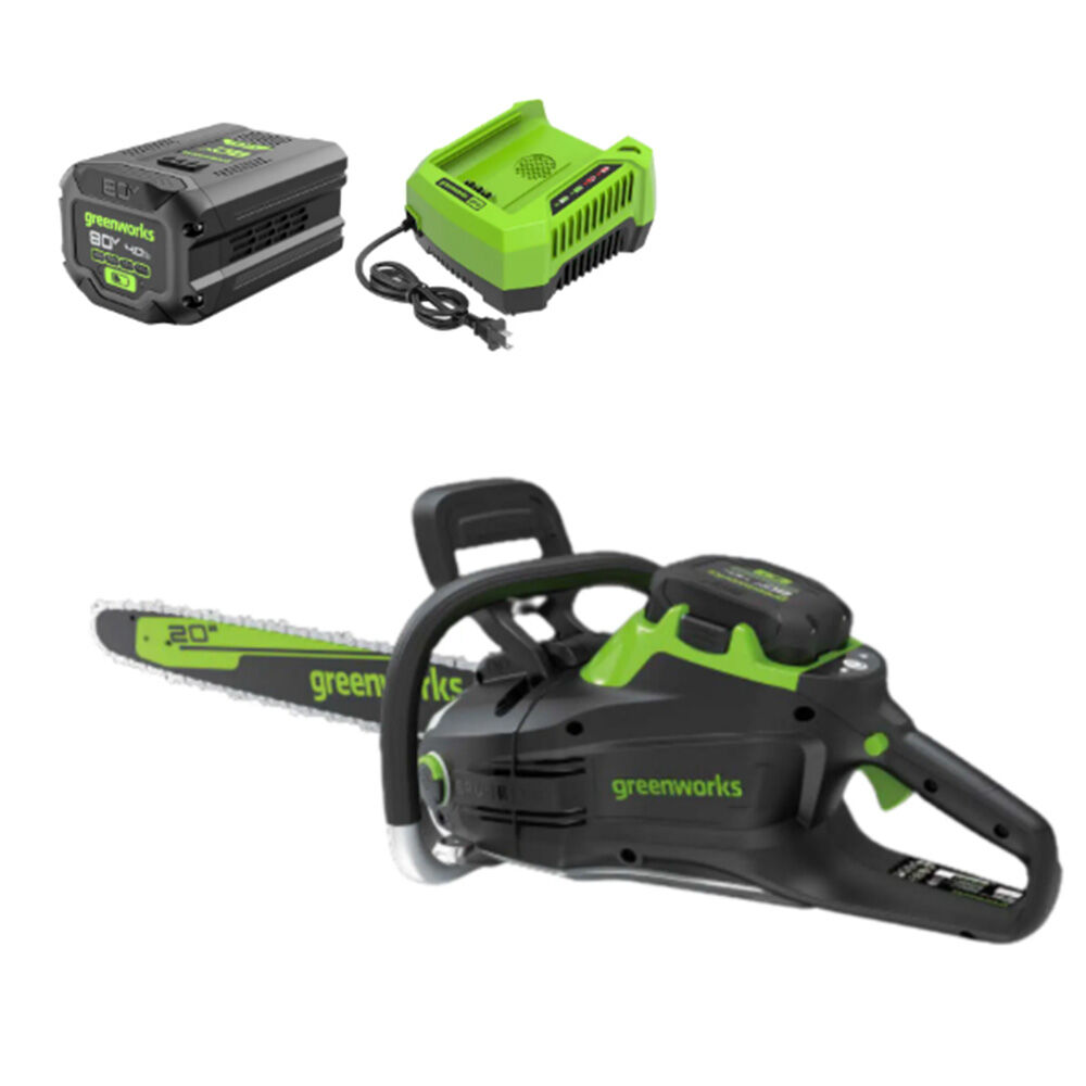 image of 80V 20 in Cordless Battery Chainsaw with 4Ah Battery and Charger