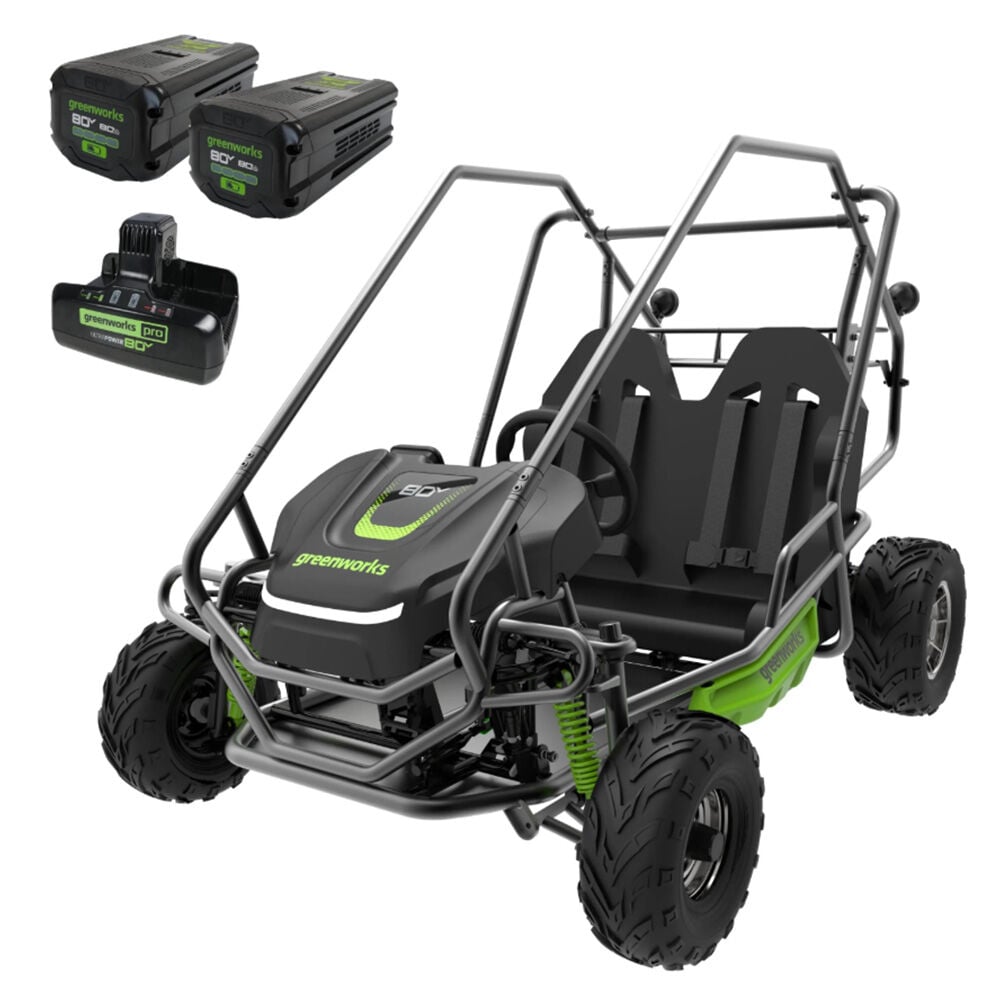 image of 80V Stealth Series All-Terrain 2-Seat Electric Go-Kart with Two 8Ah Batteries and Dual Port Charger