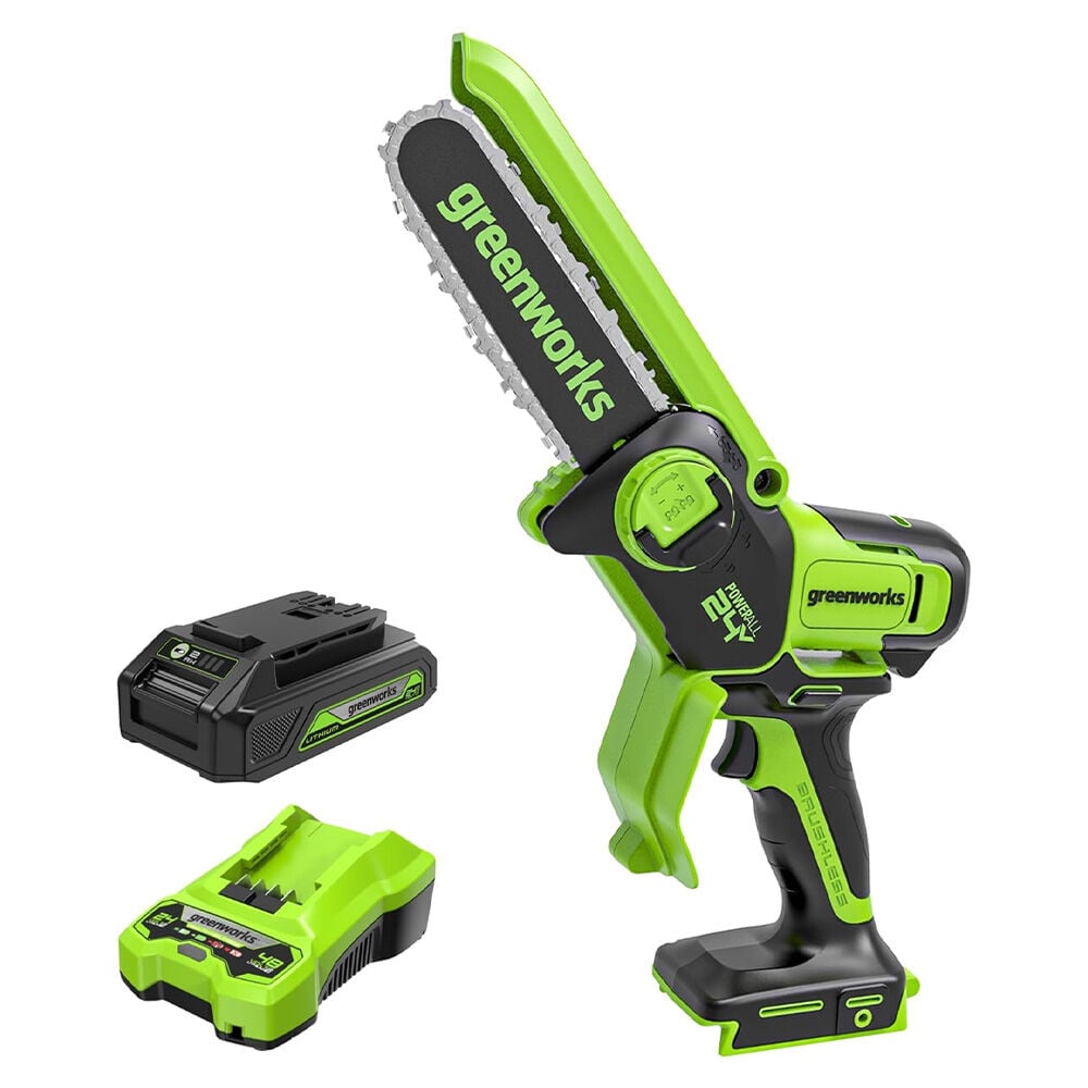image of 24V 6 in Cordless Battery Brushless Pruner Saw with 2Ah Battery and Charger