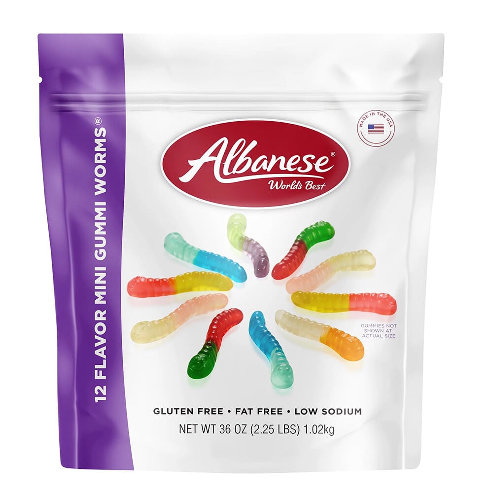 image of 12 Flavor Mini Gummi Worms, 36oz