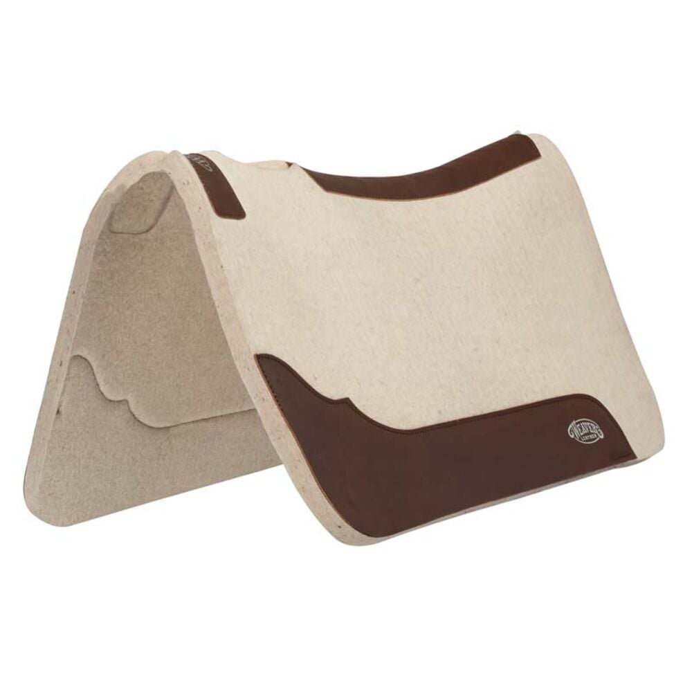 image of Contoured Wool Blend Saddle Pad- Natural, 31 in x 32 in