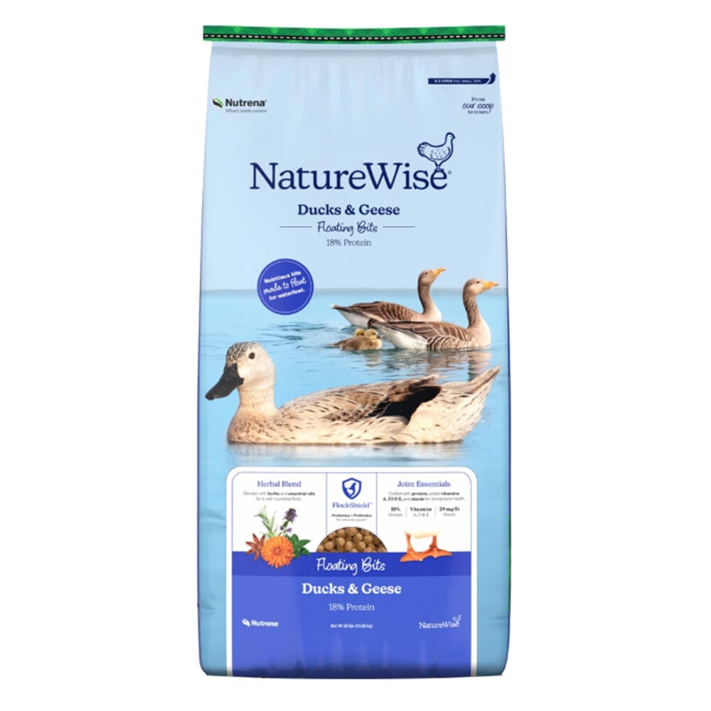 image of NatureWise Ducks and Geese 18% Protein Floating Bits, 30 lb