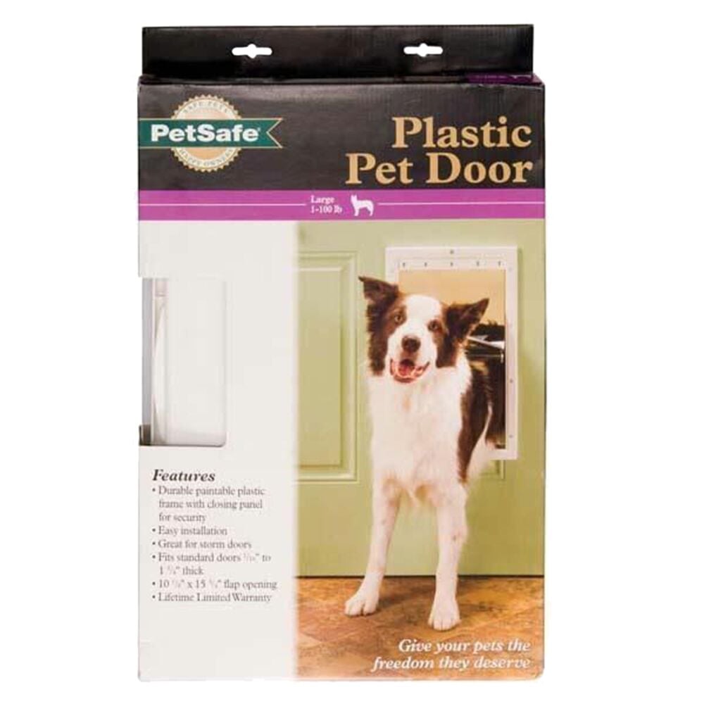image of Plastic Pet Door, White, Large