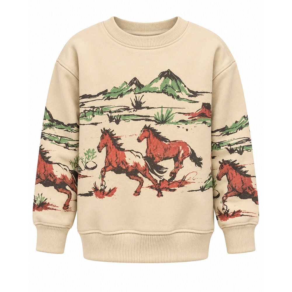 image of Kids' Horse Graphic Long Sleeve Sweatshirt