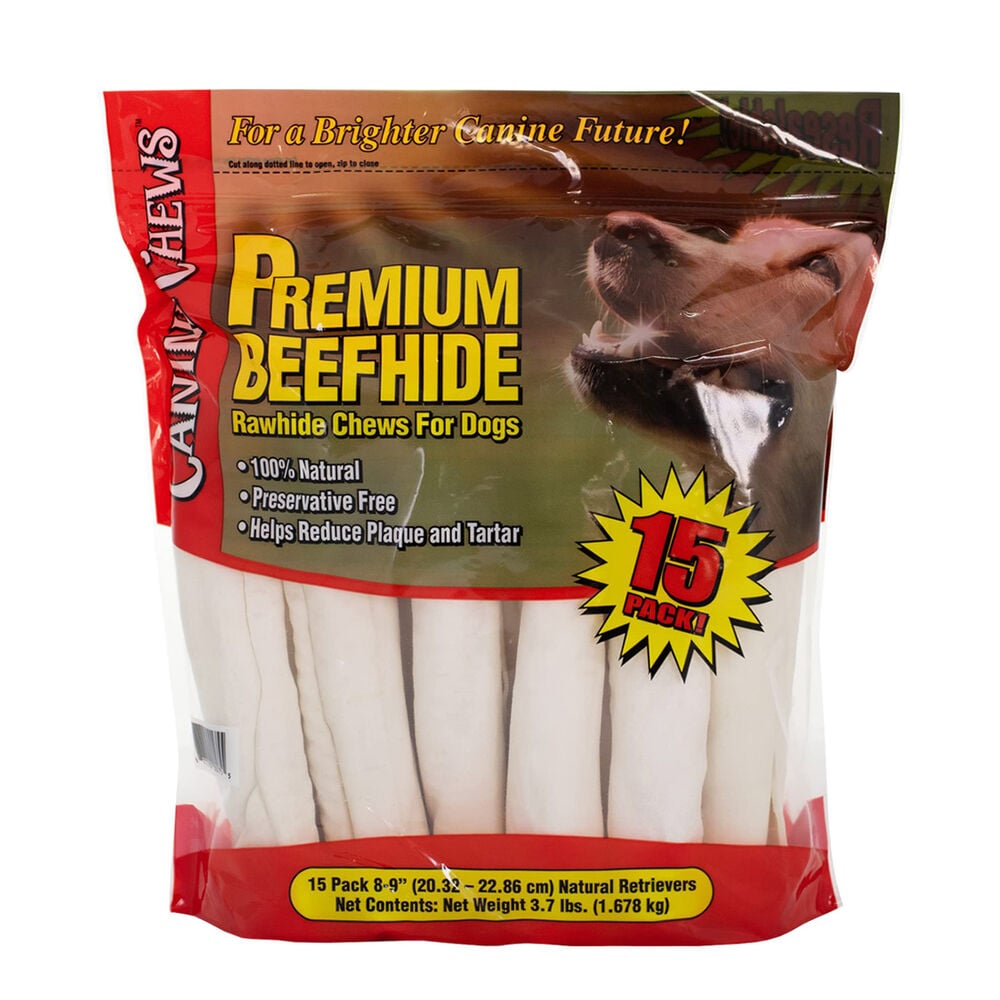 image of Rawhide Dog Chews, 15 pack 8-9 in.