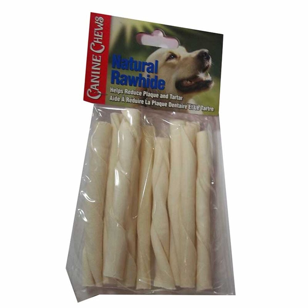 image of Natural Rawhide 5-in Twists, 10 pack