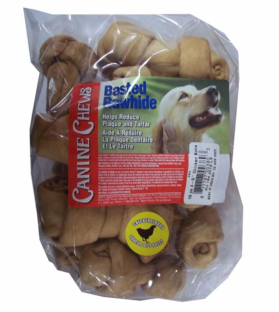 image of Chicken Basted Rawhide 5-in Bone, 10 pack