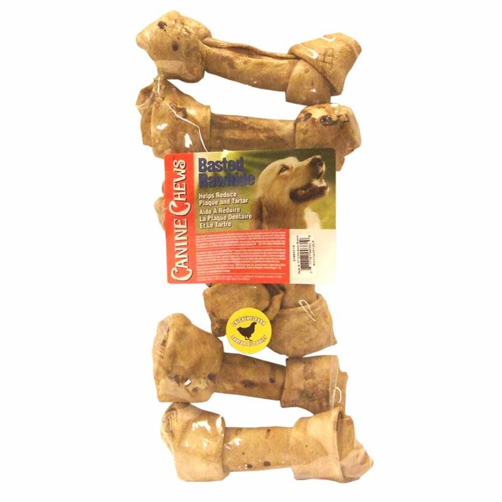 image of Chicken Basted Rawhide 7-in Bone, 6 pack
