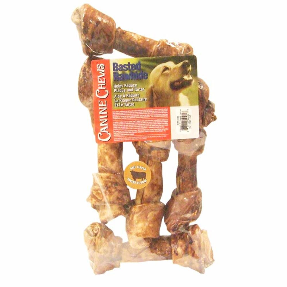 image of Beef Basted Rawhide 7-in Bone, 6 pack