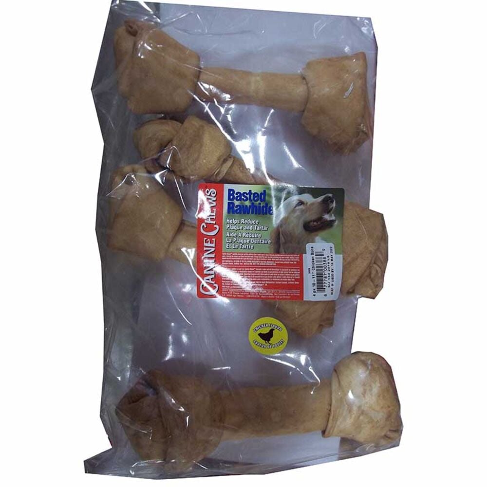 image of Chicken Basted Rawhide 11-in Bone, 4 pack