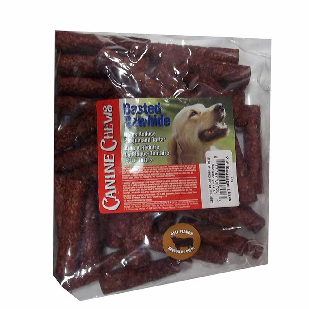 image of Beef Basted Rawhide Munchy Links, 2 lbs