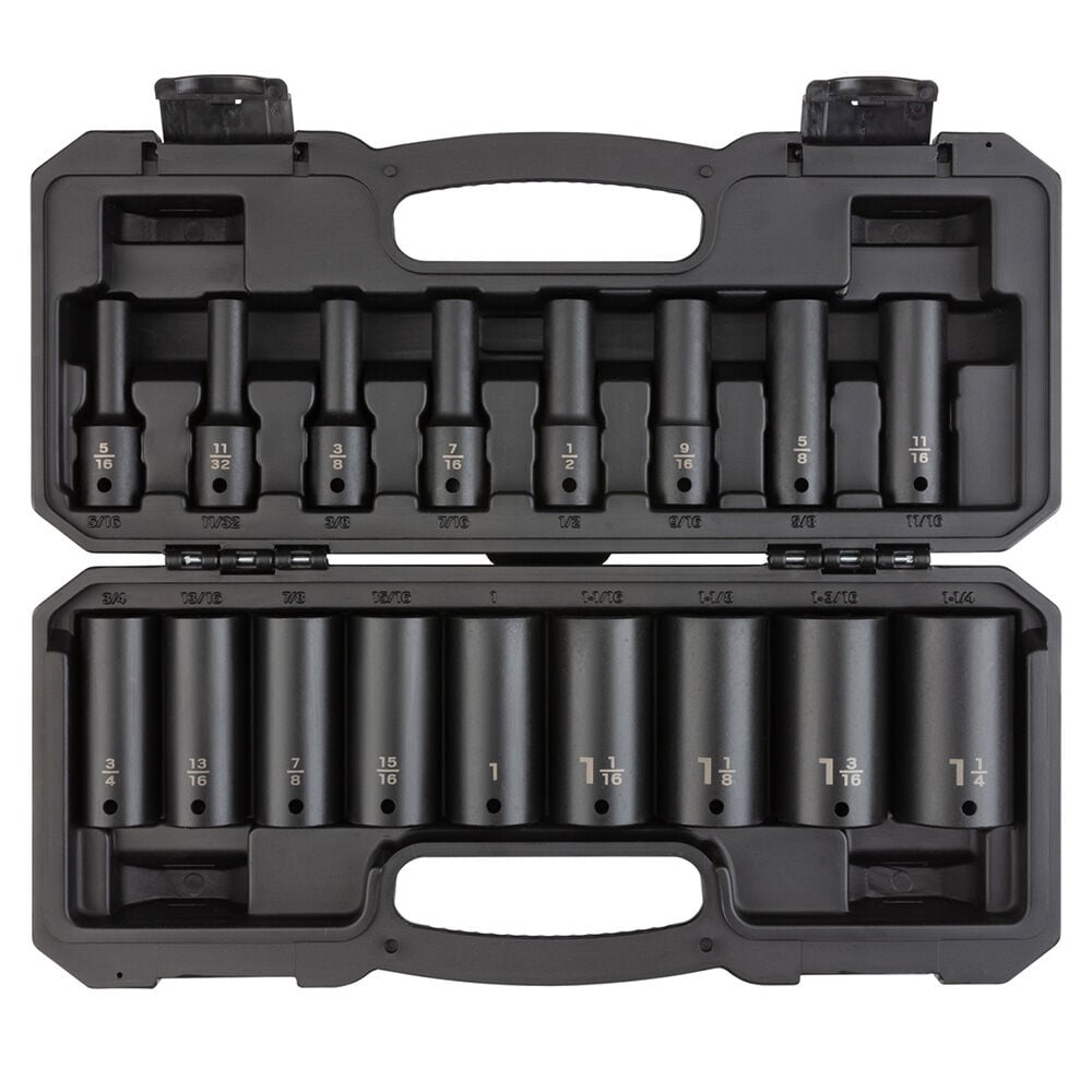 image of 1/2 in Drive Deep 6-Point Impact Socket Set with Case, 17 pc