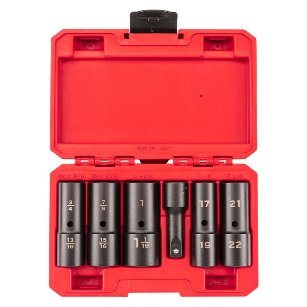 image of 1/2 in Drive Deep Thin Wall Impact Flip Socket Set with Case, 6 pc