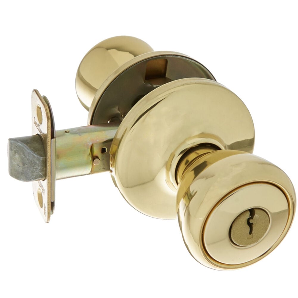 image of Security Tylo Entry Lockset, Polished Brass