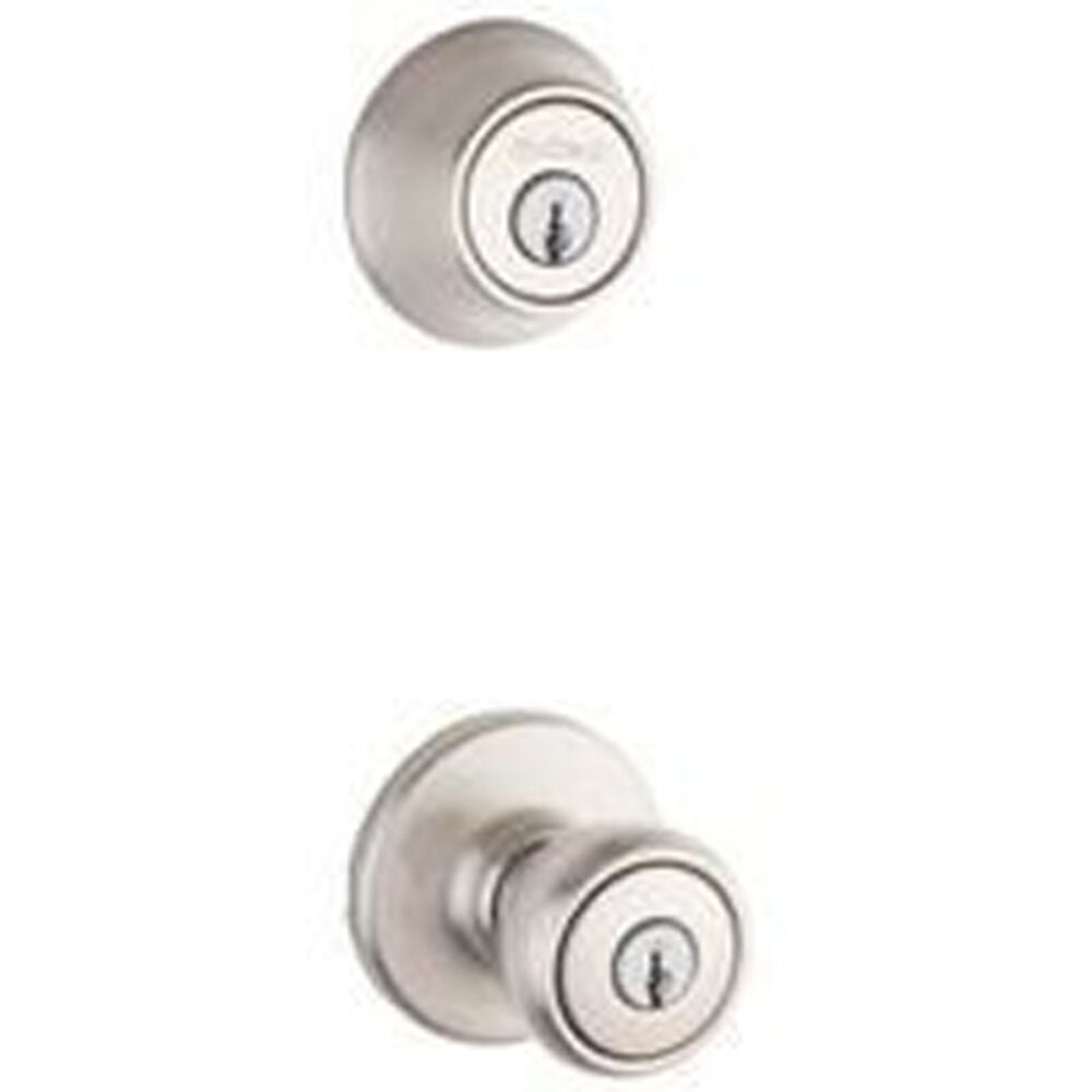 image of Satin Nickel Tylo Non-Handed Combo Knob And Single Cylinder Deadbolt