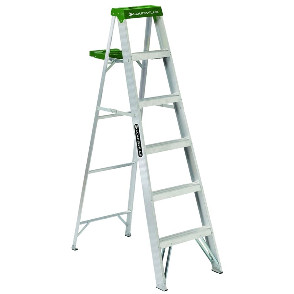 image of 225 lb Duty Rating Aluminum Step Ladder, 6ft